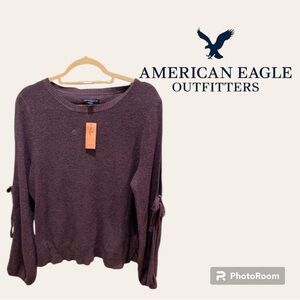 NWT American Eagle Outfitters open sleeve sweater XL Purple